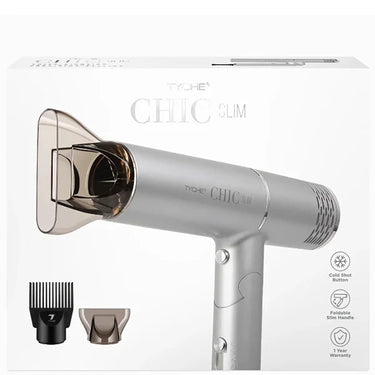 Tyche CHIC Slim Foldable Hair Dryer Silver - ANNS BEAUTY SUPPLY